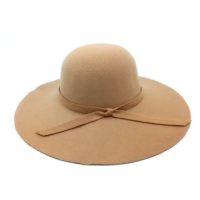 Autumn winter Summer fashion fedoras vintage pure Women's Beach Sun hat female waves large brim sunbonnet fedoras lady sun hat