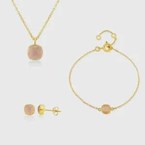 Brooklyn Rose Quartz & Gold Vermeil Jewellery Set