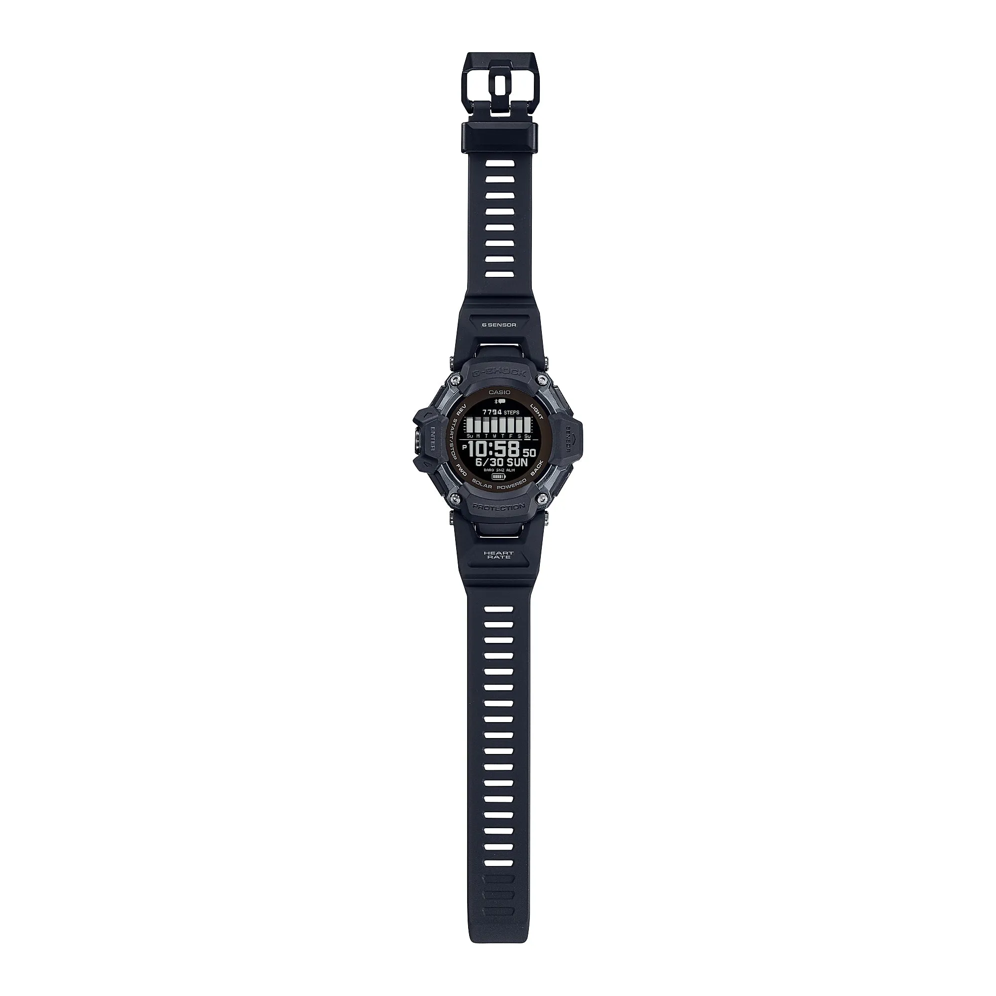 Casio G-Shock GBD-H2000 Lineup G-SQUAD Bluetooth® Tough Solar Multi-Sport Series Bio-Based Black Resin Band Watch GBDH2000-1B GBD-H2000-1B