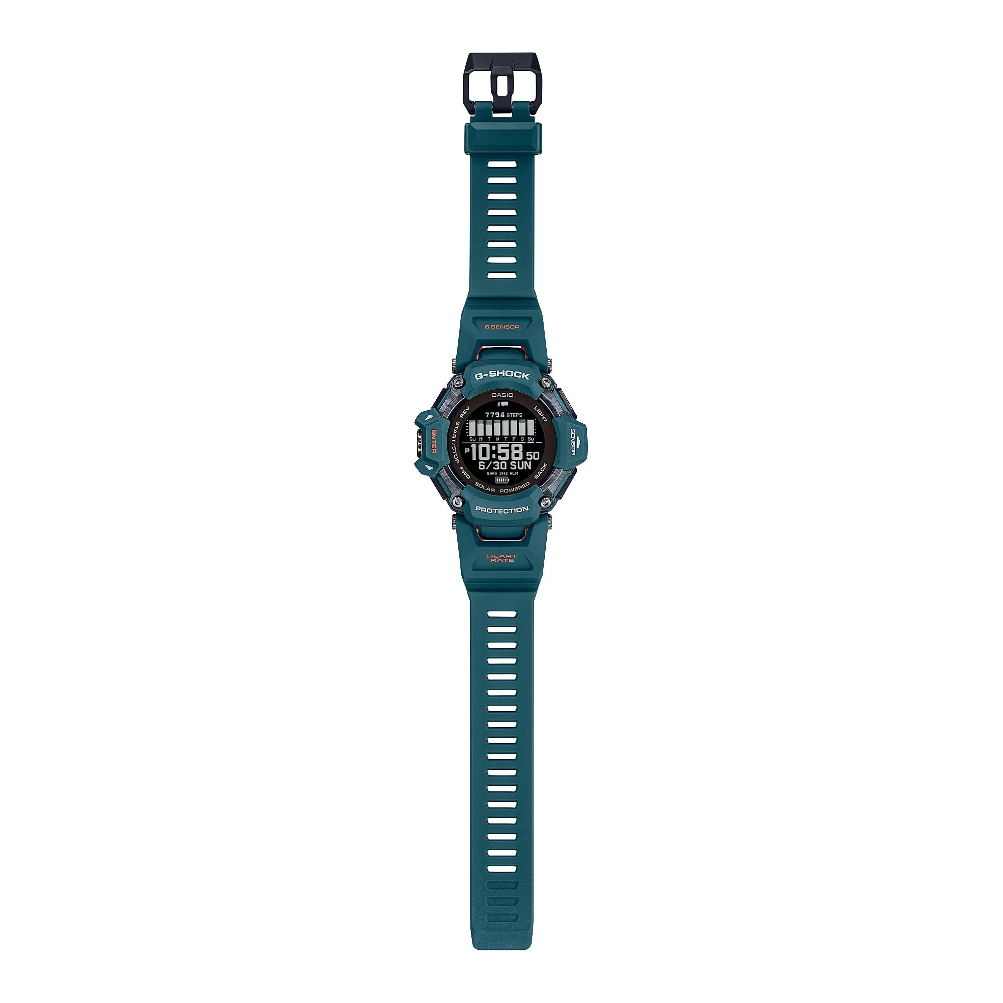 Casio G-Shock GBD-H2000 Lineup G-SQUAD Bluetooth® Tough Solar Multi-Sport Series Bio-Based Blue Resin Band Watch GBDH2000-2D GBD-H2000-2D GBD-H2000-2