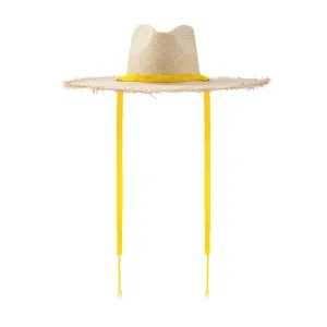 Elisabeth Wide Brimmed Palm Fringe Hat