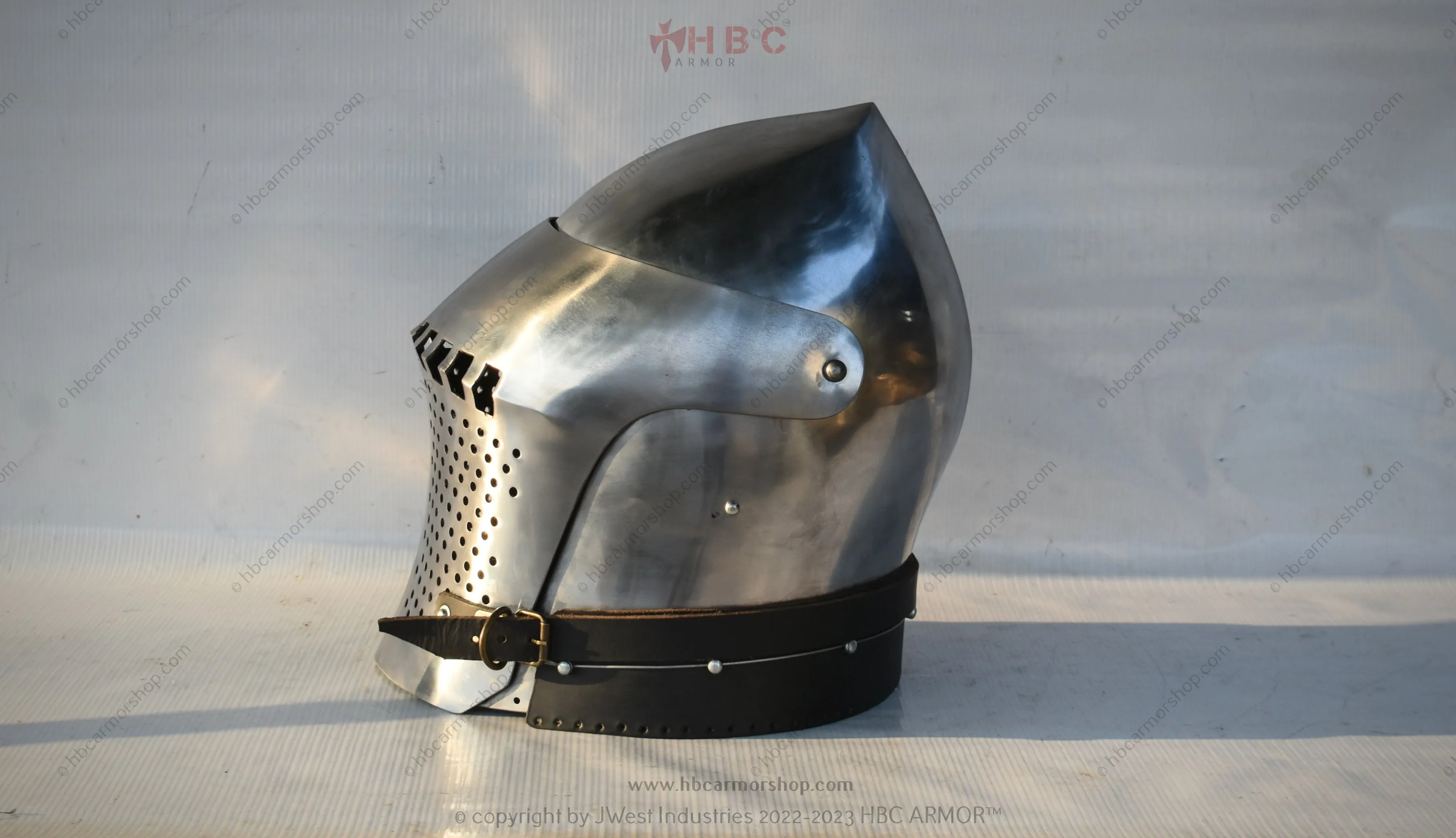 Hand-Forged Spoleto Bascinet with Interior Padded Liner - Medieval Combat Ready Helm