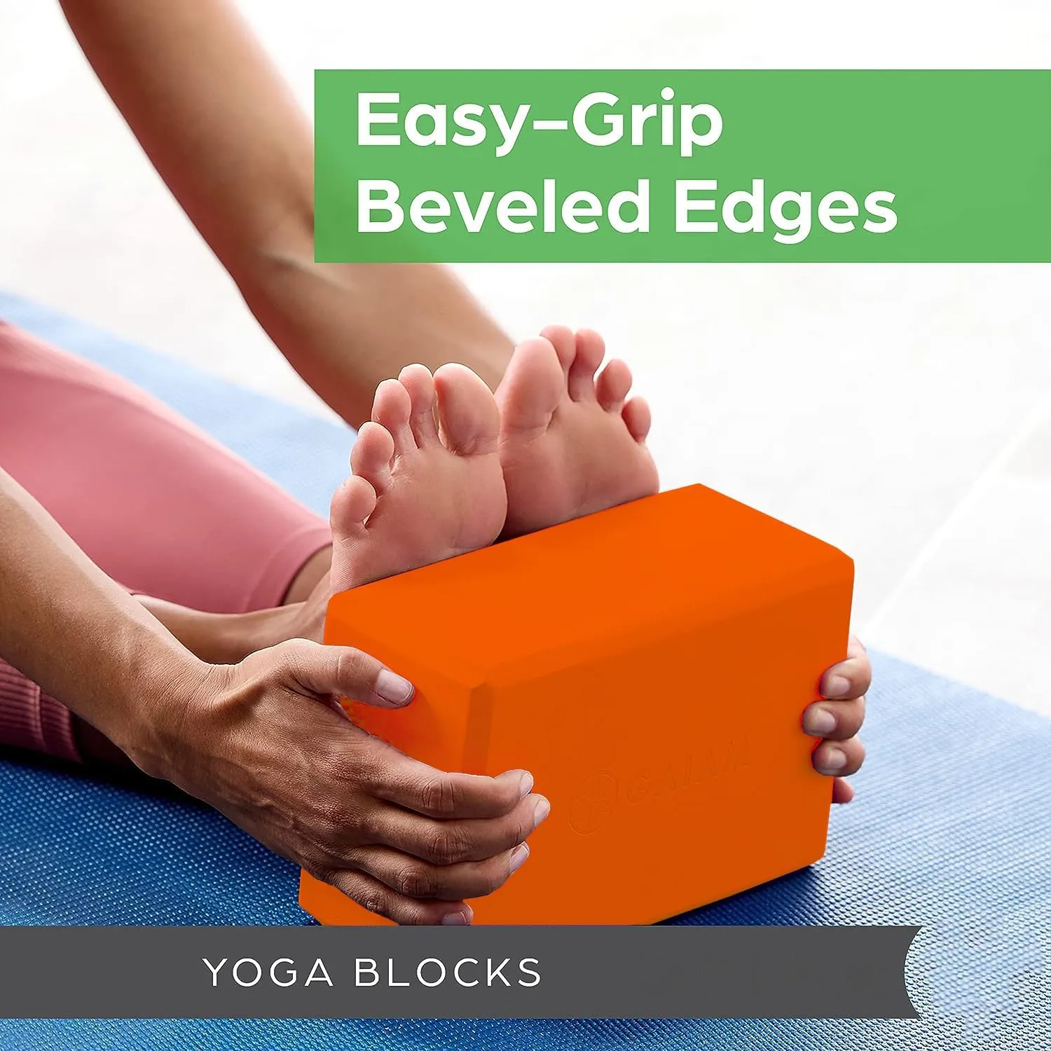 Kuber Industries High-Density Yoga Block|Lightweight & Portable Yoga Brick|Improve Strength & Flexibility-Pack of 2 (Orange)