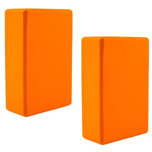 Kuber Industries High-Density Yoga Block|Lightweight & Portable Yoga Brick|Improve Strength & Flexibility-Pack of 2 (Orange)