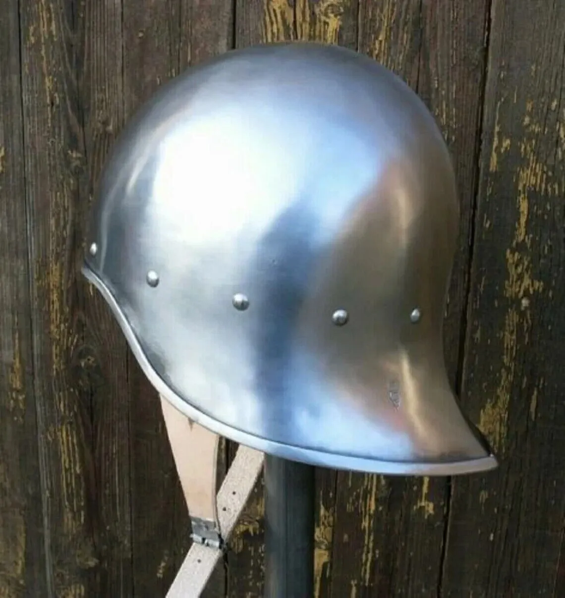 Medieval Helmet Handmade 18 Gauge Steel Medieval Servant Sallet Helmet Knight Sca Larp