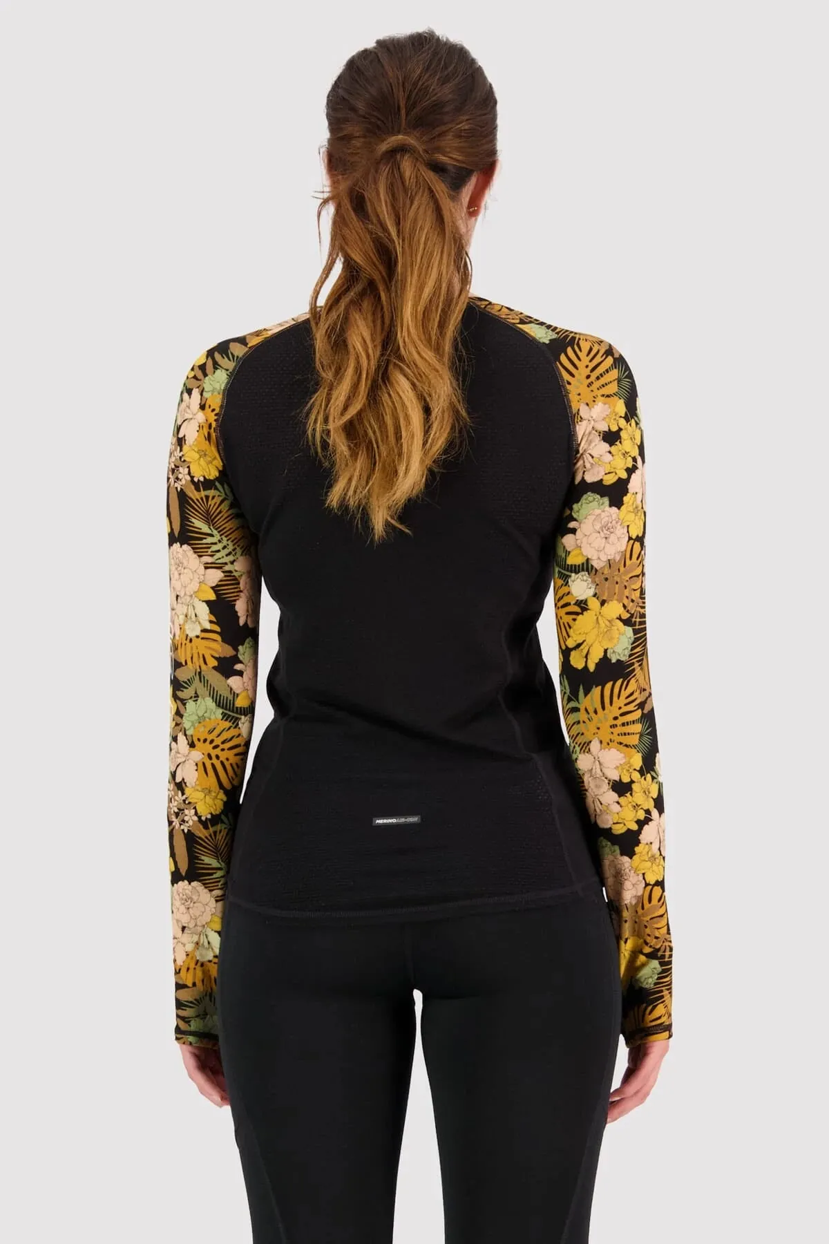 Mons Royale Bella Long Sleeve Thermals Womens Floral Camo / Black