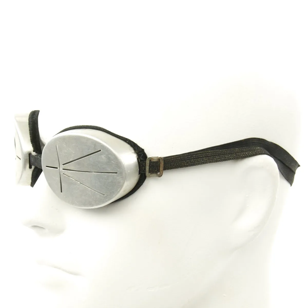 Original German WWII Gebirgsjäger Aluminum Slit Mountain Troop Snow Goggles