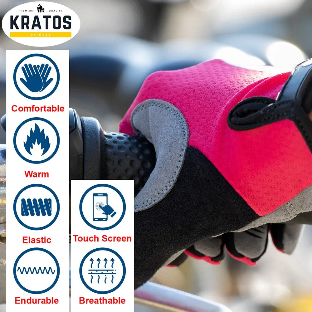 Pink Cyclone Cycling Gloves Full Finger for Women or Men