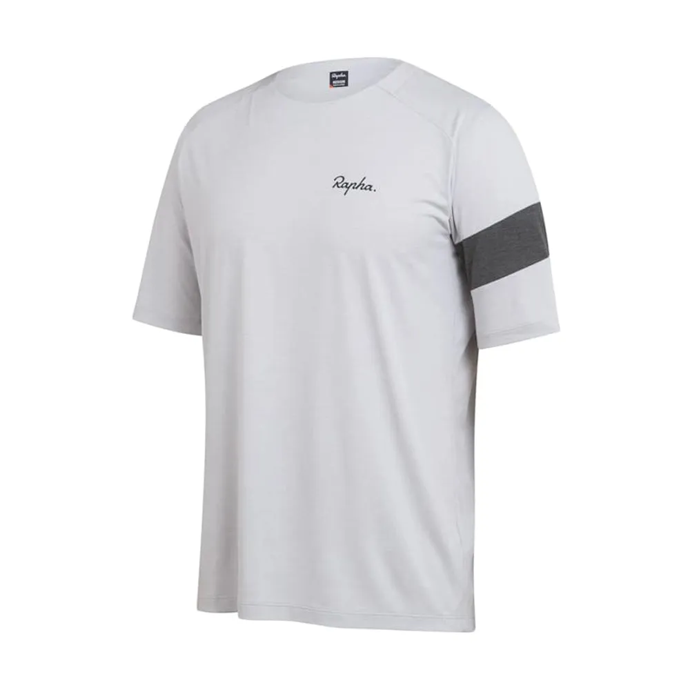 RAPHA Trail Technical Tshirt - MCA Light Grey/ Black