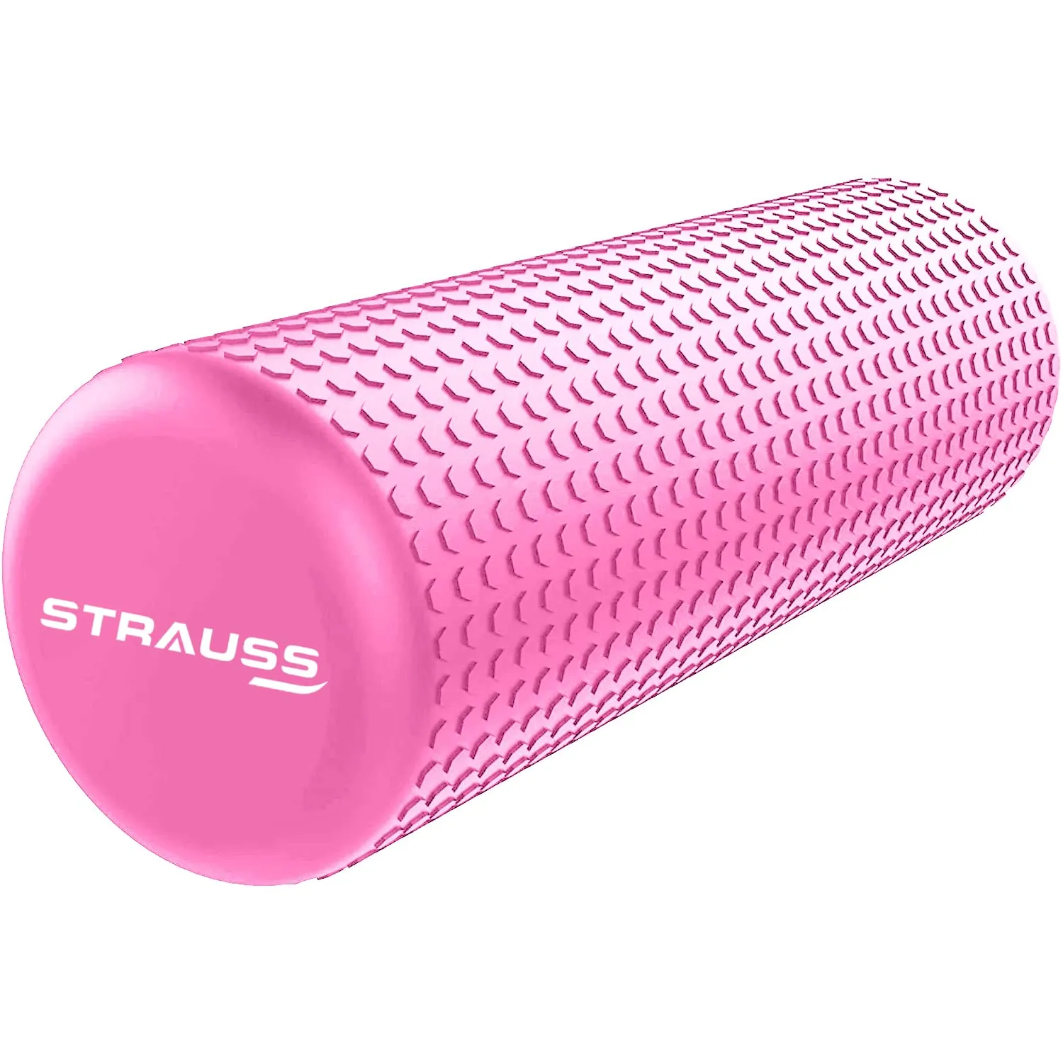 Strauss Yoga Foam Roller | Ideal For Exercise, Muscle Recovery, Physiotherapy, Pain Relief & Myofascial | Deep Tissue Massage Roller 45 Cm, (Pink)