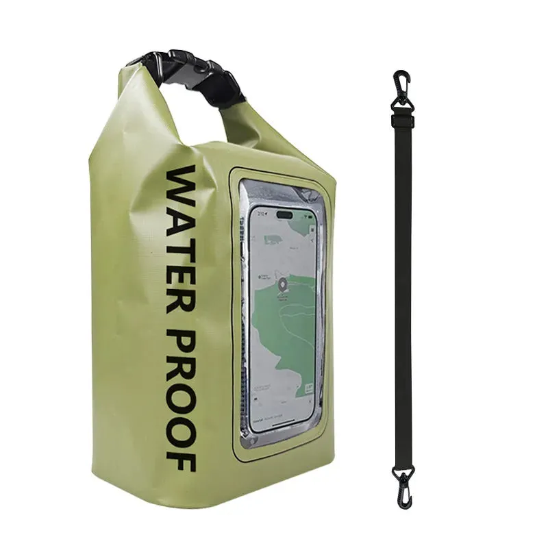 Waterproof Dry Bag With Transparent Phone Pocket - 5L Capacity for Swimming & Kayaking