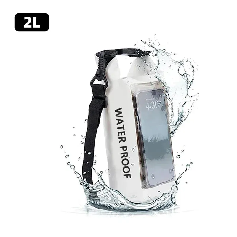 Waterproof Dry Bag With Transparent Phone Pocket - 5L Capacity for Swimming & Kayaking