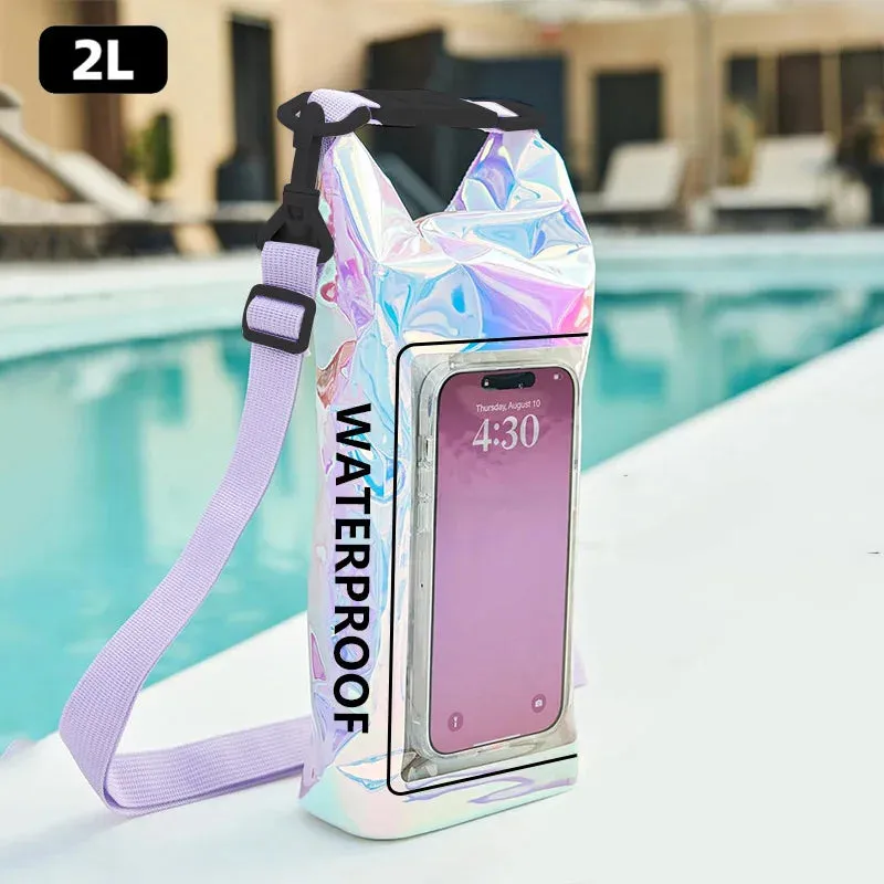 Waterproof Dry Bag With Transparent Phone Pocket - 5L Capacity for Swimming & Kayaking