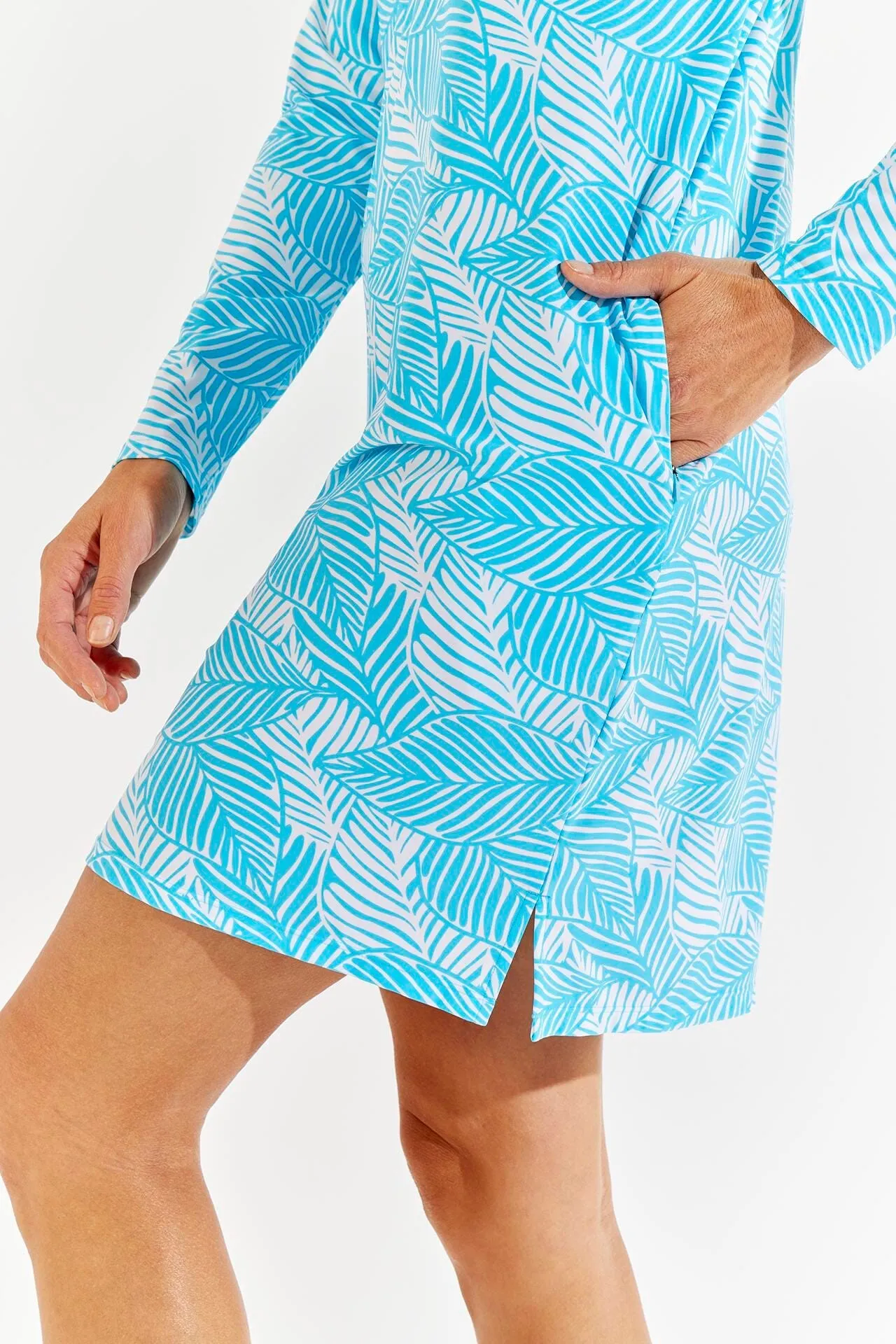 Women's Shoreside Swim Cover-Up Dress  |  Antigua Blue Paradise Palm