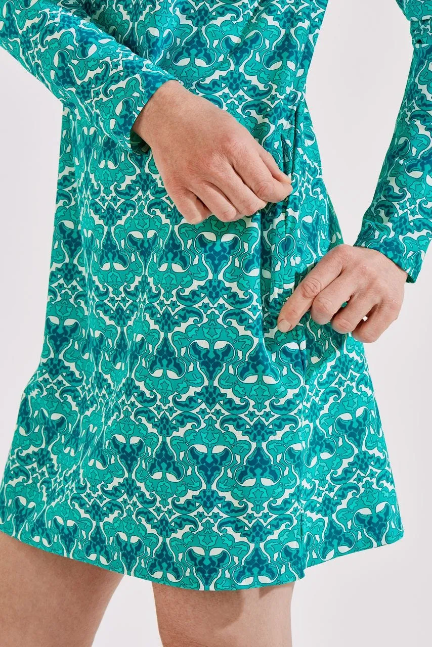 Women's Shoreside Swim Cover-Up Dress  |  Mint Turkish Tile